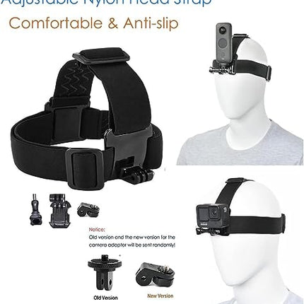 Kit di accessori per insta360 One X3 Compatibile con GoPro Hero 10, Hero 9/8/7/6, Include Clip per Zaino, Fascia Toracica, Fascia,Testa, Cainturino