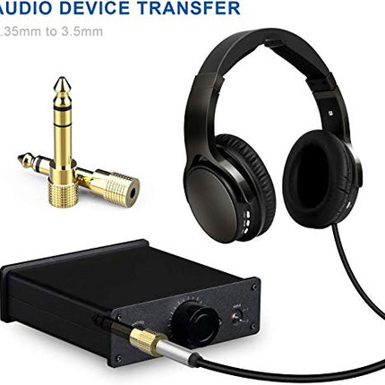 DIGITNOW!3,5mm Maschio a 6,35mm Femmina e 6,35 mm Maschio a 3,5 mm Femmina Adattatore Jack Stereo Placcato in Oro, Connettori Compatibile con Chitarra Tastiere elettroniche Cuffie, 4 Pack