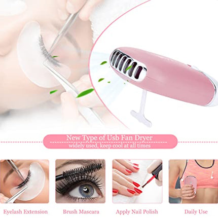 Kit Extension Ciglia, Missicee Nuovo Aggiornamento 328 pezzi Kit Ciglia Extension con testa di manichino 0,3s colla rapida asciugare USB Eyelash Fan Dryer Extension Forniture per principianti