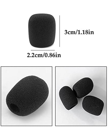 LICHUANUK Set 5x Filtri Antipop Microfono 3x2,2x0,8 cm - Protezioni Microfoni per Cuffie - Antivento e Antirumore - in Schiuma nero