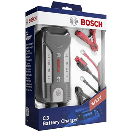 Automotive C3 Caricabatterie Intelligente E Automatico 6V-12V / 3.8A, Nero, Rosso, ‎7.49 x 5.21 x 18.01 cm, 710 grammi