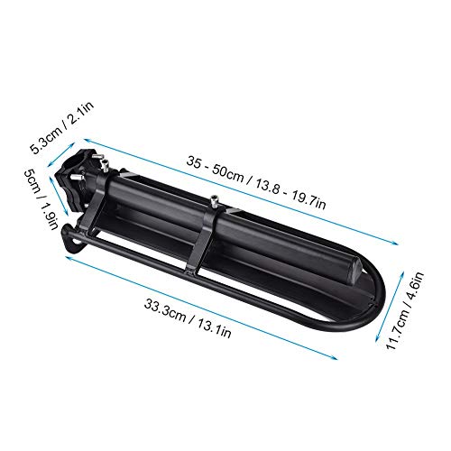 Greensen Portapacchi Posteriore per Bicicletta Portapacchi Regolabile Sedile Nero per Bagagli Carico da Neve Ripiano per Mountain Bike capacità 10 kg 33,3 x11,7 cm