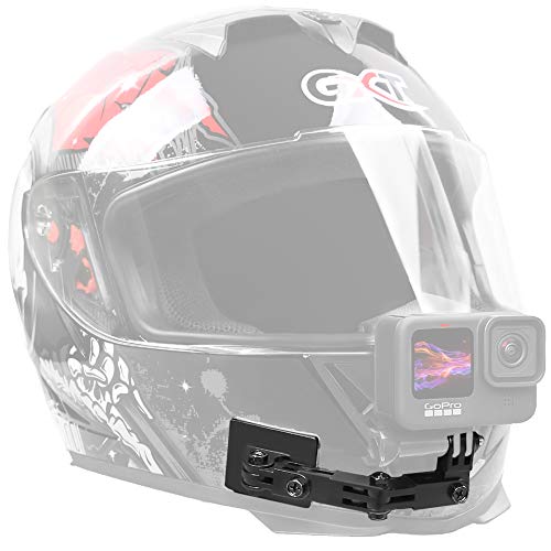 SUREWO Supporto per mento per casco da moto in alluminio compatibile con GoPro Hero 11/10/9/8/7/(2018)/6/5 Black, DJI Osmo Action 2, Insta360 ONE R/AKASO/Crosstour e altro