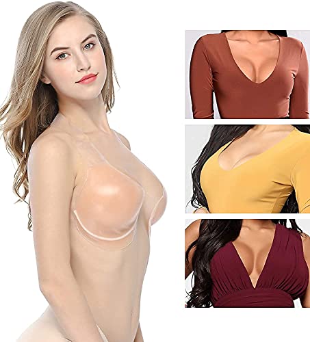 DIOB Invisilift Bra, Silicone Adhesive Lift Bra, Lily Lift Bra Conceal Lift Bra, Transparent Strap Tape Sticky Bras (DD)