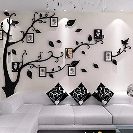 3D Albero Adesivi Fai da te Albero Adesivo da Parete Cornici per Foto Sticker Decorazioni Albero Della Vita da Parete per Soggiorno Camera da Letto Adesivo Muro(Adesivo Nero Destra,L: 175 * 230CM)