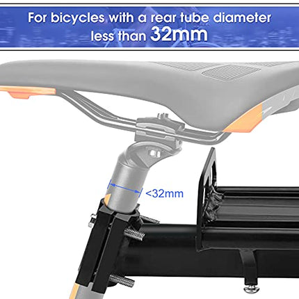 Portapacchi Posteriore per Bicicletta Portapacchi Regolabile Sedile Nero per Bagagli Carico da Neve Ripiano per Mountain Bike capacità 10 kg 33,3 x11,7 cm