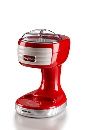 Ariete Ice Crusher Party Time 76, Macchina per Ghiaccio e Granite, 30W, Tritaghiaccio con Cestello Removibile, Coperchio Trasparente, Set di Lame in Acciaio Inox, 30W, Rosso