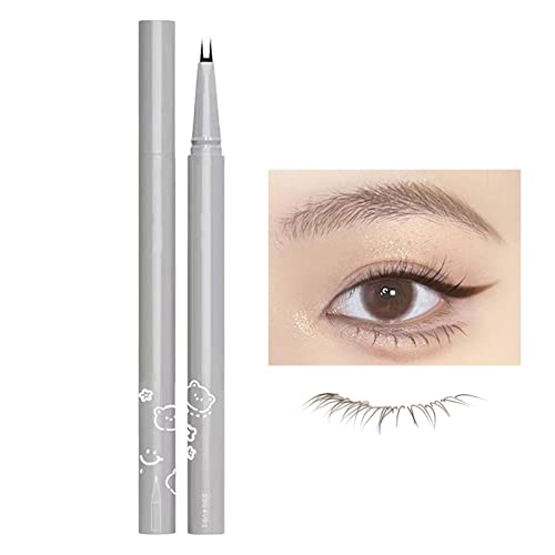 Double Tip Lower Eyelash Pencil, Dual-pronged Tip Eyelash Pencil, Eyeliner Nero Per Ciglia Inferiori, Quick Drying Eyeliner Waterproof Penna Pour Beginner Makeup