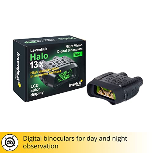 Levenhuk Halo 13X Wi-Fi Visore Notturno Binoculare Digitale, Compatto e Portatile, Con Schermo LCD e Funzione Di Cattura Foto e Video