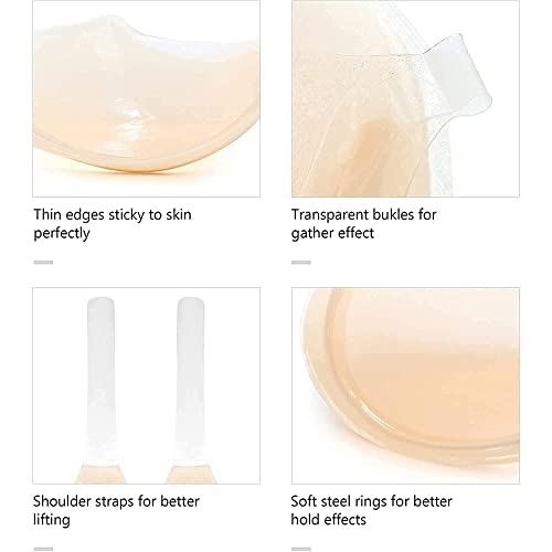 DIOB Invisilift Bra, Silicone Adhesive Lift Bra, Lily Lift Bra Conceal Lift Bra, Transparent Strap Tape Sticky Bras (DD)