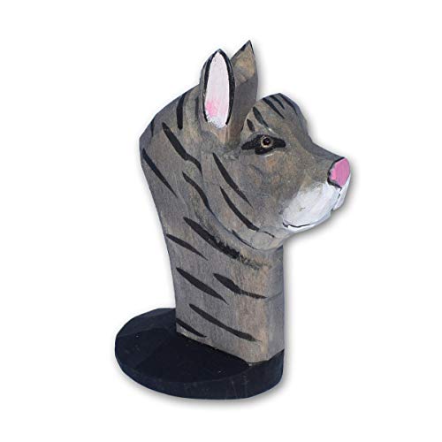 VIPbuy Porta Occhiali in Legno a Forma di Animale Supporto per Occhiali da Sole per casa Ufficio Uomo Donna Bambini Regalo (Gatto)