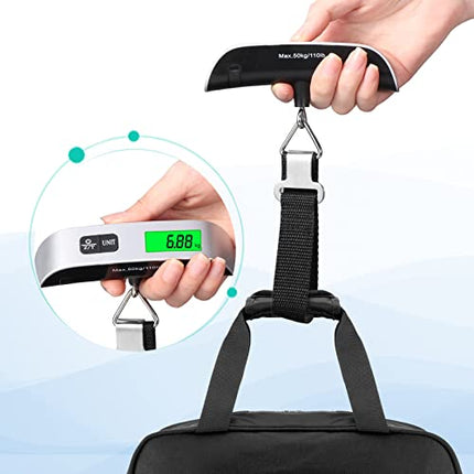 Blendura , Bilancia Valigia Da Viaggio Digitale Pesa Misura Della Tempera Unisex, Grigio (Grey), Pesavaligie Portatile Casa 110 lb 50 kg Funzione Adatto per Viaggiare