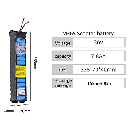 TGHY Batteria al Litio 36V 7.8Ah / 12,8Ah per Monopattino Elettrico M365 / PRO Batteria di Ricambio agli Ioni di Litio per Scooter Elettrico Pacco Batteria Ricaricabile,A