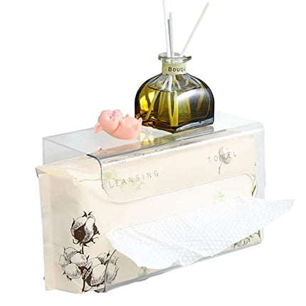 Richolyn Supporto per Scatola del Tessuto da Parete,Custodia Rettangolare in Tessuto da Parete Senza Chiodi | Porta fazzoletti da Parete per Soggiorno, Bagno, Cucina, Ufficio