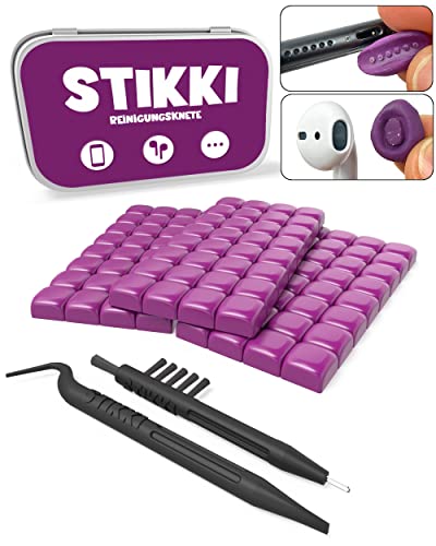 STIKKI® Pasta per la Pulizia di cellulari, Smartphone, Cuffie etc. – Kit di Pulizia Professionale con Strumenti Multifunzione Inclusi