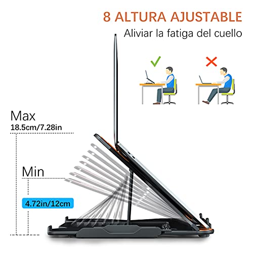 TopMate Supporto per Laptop per Scrivania Regolabile in Altezza, Supporti Portatili Computer Girevole, Appoggia PC Portatile con Supporto Telefono, Supporto Notebook per MacBook Air Pro 10-17"