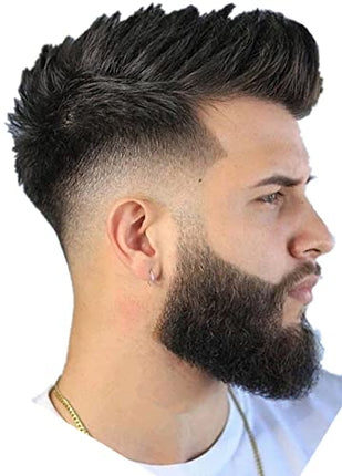 Parrucca Uomo PU Toupet Pezzi di Capelli Umani Europei per Gli Uomini Sostituzione dei Capelli Sistema 8×10 Pollici Parrucche 0.06 Centimetri di Spessore Uomini Parrucca in Nero Getto