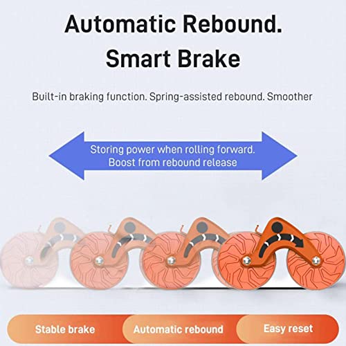 Plank Ab Roller Wheel per Core Trainer | Per la ruota addominale di rimbalzo automatico Saker | Ruota per allenamento addominale in rimbalzo con supporto per gomito a rullo 4d Ab