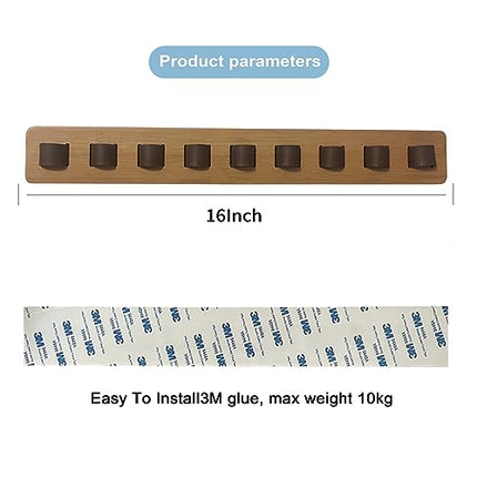 FINDAMAZE Porta Occhiali Multiplo - Organizzatore per Occhiali da Sole in Legno Porta Occhiali da Muro,Espositore per Occhiali,Decorazione per La Casa(Colore Legno-1 pz-Lungo)