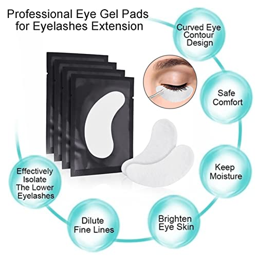 Patch Ciglia (20 Paio),Extension Ciglia PatchCerotto,Eye Gel Patches Patch Occhi Extension Ciglia for Eyelash extension Eye Mask beauty Tool,Black