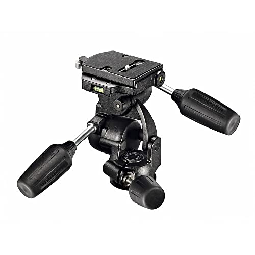 Manfrotto Nuova Testa Standard 3D con Attacco Rapido, per Cavalletto per Macchina Fotografica, Testa a Sfera Fluida, Stabilizzatore Fotocamera, Accessori Fotografia per Creazione Contenuti