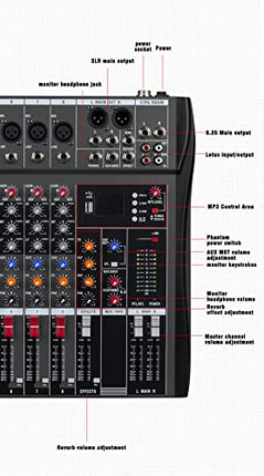 Weymic CK-160 Professionale Audio Mixing Console (16 canali) per la registrazione DJ Stage Karaoke Applicazione musicale w/USB BT Ingresso