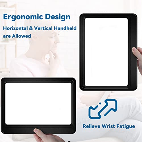 Lente di ingrandimento a pagina intera per la lettura, lente d'ingrandimento 5X grande e leggera che offre un'area di visualizzazione uniformemente, perfetta per ipovedenti e anziani