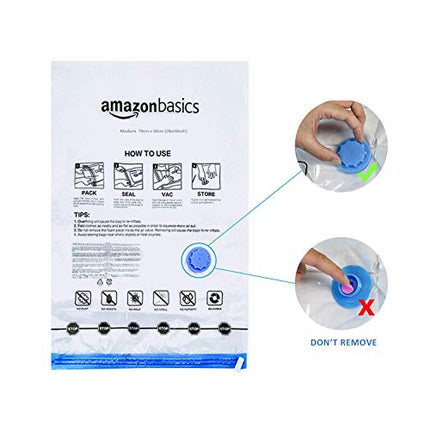 Amazon Basics Sacchetti sottovuoto con pompa a mano, Multiple confezione da 12 (3 jumbo, 3 grandi, 3 medi, 3 piccoli)