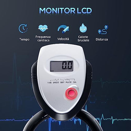 HOMCOM Cyclette Professionale, Cyclette da Camera Regolabile con Schermo LCD e Volano 10kg per Casa o Palestra, Nera e Gialla