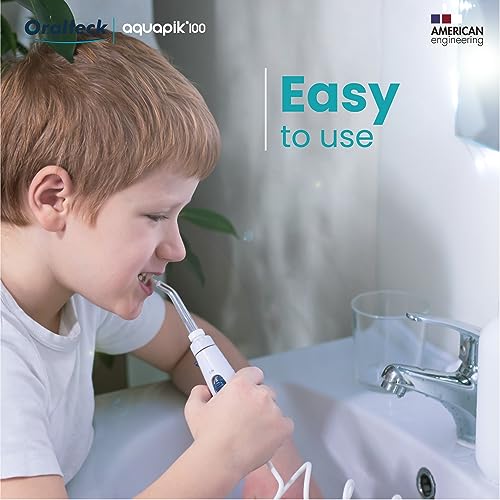 Aquapik 100, Irrigatore Dentale e Nasale Professionale. Include 8 ugelli multifunzione. 10 livelli di potenza. Capacità 600 ml. Consigliato dai dentisti. Family Water Flosser (Irrigatore)