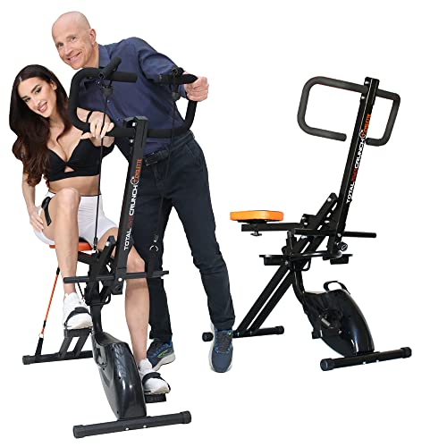 GIORGIO MASTROTA Total Power Crunch Cyclette Originale Media Shopping Con Display e App Fitness | Fasce resistenza e Elettrostimolatori in OMAGGIO | Palestra Addome Glutei Aerobica