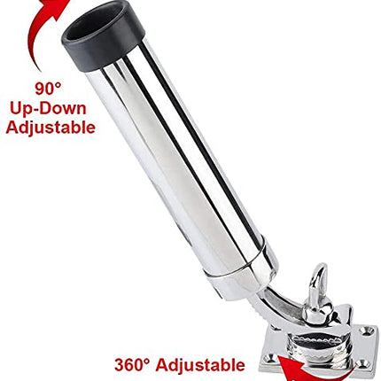 NAUTICA PIMAR Coppia di portacanne orientabili Inox aisi 316 Viti a Scomparsa Barca Nautica Pesca