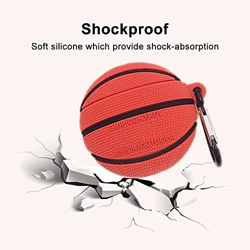 Viwind Cover AirPods 2 & 1 Generazione Custodia AirPods 2 1 Divertenti Silicone,3D Cartoni Animati AirPod 2 & 1 con Moschettone Portachiavi [Antiurto & Supporto Ricarica Wireless]-Basketball