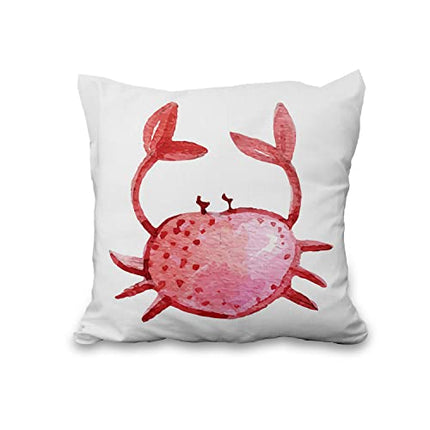 Aoihrraan 51x51cm Confezione da 4 Bianco Oceano Tema Copricuscini Divano Ancora Granchio Conchiglia Conchiglie Federe Per Cuscini Decorazione Lino Camera Da Letto Soggiorno Interno All'Aperto Divano