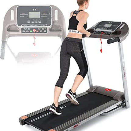 ISE Silenzioso Tapis Roulant Pieghevole Elettrico, Motore 1,5HP con Velocità Regolabile Fino 14Km/H, con 12 Programmi di Preimpostati e Schermo LCD USB, Allenamento Cardio,Tapirulan Elettrico SY-T2708