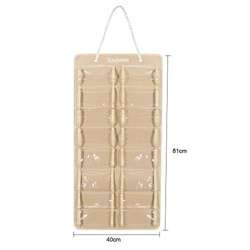 SIMBOOM Organizer da Parete per Occhiali da Sole, 16 Scomparti a Prova di Polvere Occhiali da Sole Portaoggetti Organizzatore Occhiali da Vista Organizer (16 Scomparti,Beige)