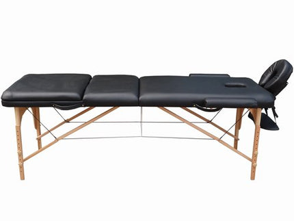 LETTINO MASSAGGIO 3 ZONE IN LEGNO PORTATILE -DIMENSIONE 180x56 CM-PESA SOLO 13,3KG CON ACCESSORI 14,5KG+ANGOLI ARROTONDATI E RINFORZATI+ PANNELLO REIKI - PER FISIOTERAPIA - NERO
