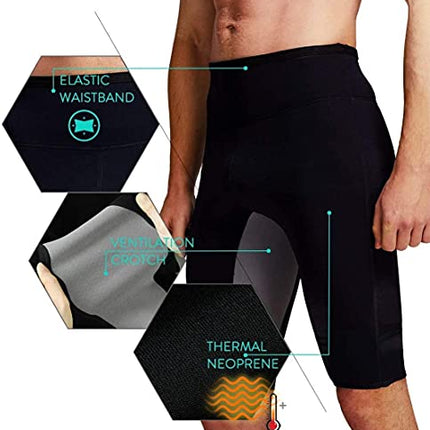Martiount Pantaloncini Sauna per Uomo Body Shaper Pantaloncini Hot Sweat Shorts Pantaloni da Allenamento di Routine Pantaloni Dimagranti in Neoprene Dimagrante Slim Gym Esercizio Fitness M