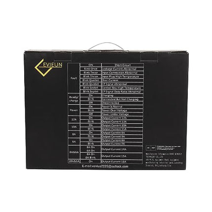 EVIEUN ev Cavo di Ricarica,ev Charger Tipo 2 Portatile Standard Europeo con Scatola Commutabile 6-16A Schuko 2 Pin (Spina di Euro) 3.6KW,19.86ft