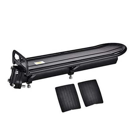 Portapacchi Posteriore per Bicicletta Portapacchi Regolabile Sedile Nero per Bagagli Carico da Neve Ripiano per Mountain Bike capacità 10 kg 33,3 x11,7 cm
