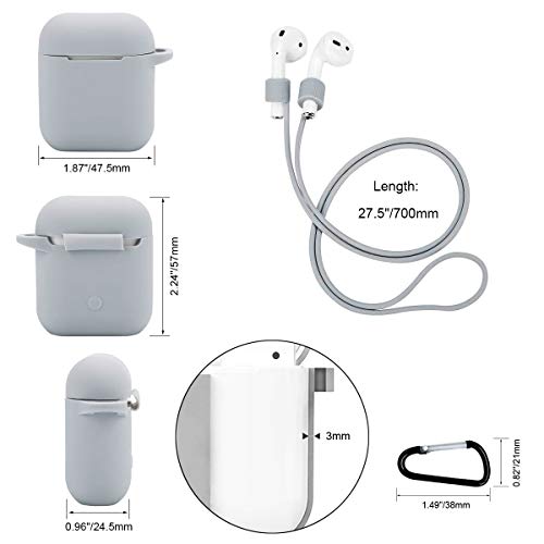 Custodia protettiva con portachiavi a forma di pompon compatibile con custodia di ricarica per AirPods, guscio in silicone antipolvere e cinghia anti-smarrimento, con moschettone di bloccaggio