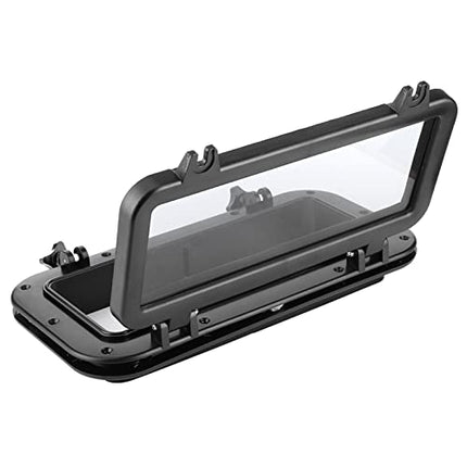 Bigking Oblò, oblò apribile 4mm Oblò Rettangolare in Vetro temperato Finestra Resistente ai Raggi ultravioletti per Yacht 400x200mm