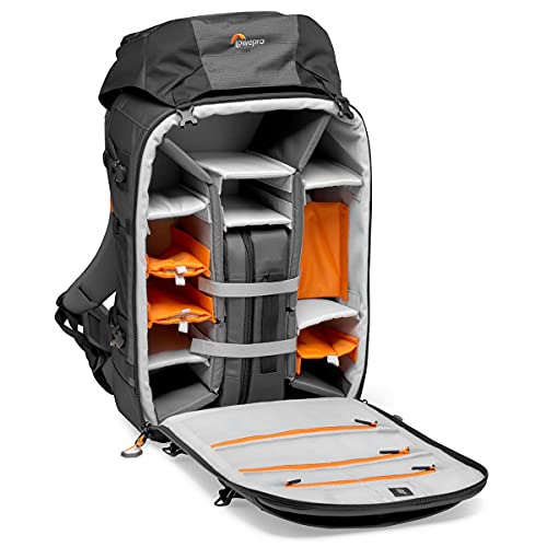 Lowepro Pro Trekker BP 550 AW II Zaino Fotografico Outdoor con Divisori MaxFit per Laptop/iPad 15", Pro Mirrorless e DSLR, Sony, Canon, Nikon, Gimbal, Drone, DJI, Nero/Grigio Scuro