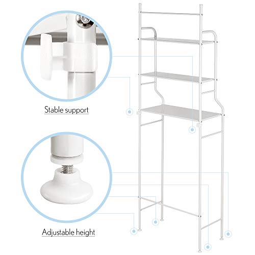 Scaffale Bagno e WC Mobile da Mettere sopra al WC, Mobile sopra toilettes, 3 Ripiani (bianco)