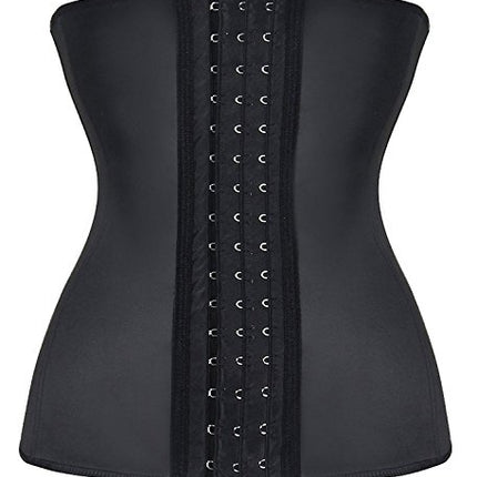 YIANNA Donna Corsetto Dimagrante Stringivita Latex Waist Trainer Corpetto Body Shaper Bustino Modellante Nero,YAU37G Size M