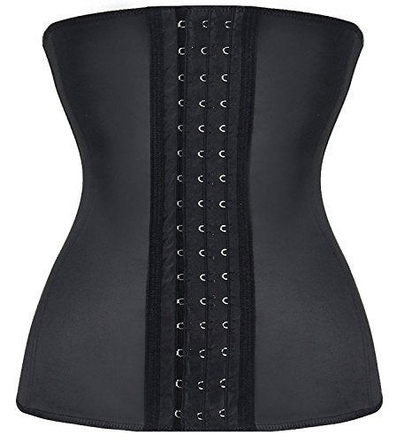 YIANNA Donna Corsetto Dimagrante Stringivita Latex Waist Trainer Corpetto Body Shaper Bustino Modellante Nero,YAU37G Size M