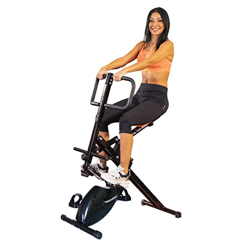 GIORGIO MASTROTA Total Power Crunch Cyclette Originale Media Shopping Con Display e App Fitness | Fasce resistenza e Elettrostimolatori in OMAGGIO | Palestra Addome Glutei Aerobica