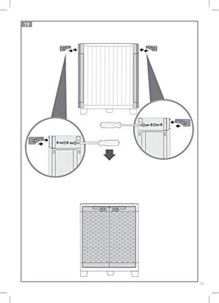 Keter Armadio Basso Titan, 2 Ripiani Regolabili, Grigio, 80x44x100 H Cm