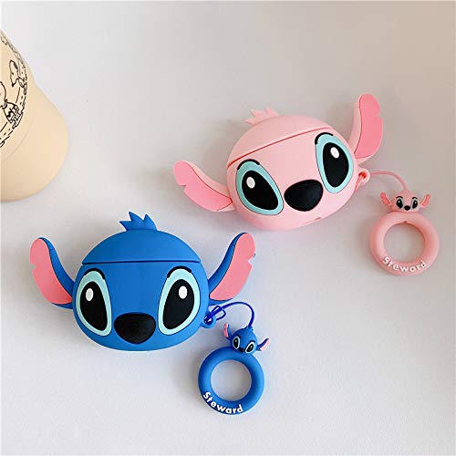 YIGEYI Custodia in Silicone Compatibile con Airpods 1 e 2 Funny Cute Cartoon 3D Case Cover[Serie di Animazione Avatar] (Big Ear Stitch)