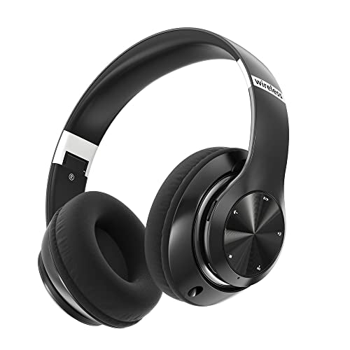 Cuffie Bluetooth Over Ear, 60 Ore Di Riproduzione, Cuffie Wireless 6 EQ Modalità Di Suono con Filo, Cuffie con Microfono Stereo HiFi, USB C, SD/TF, FM, Cuffie Bluetooth 5.0 per Sport Viaggio, Studio